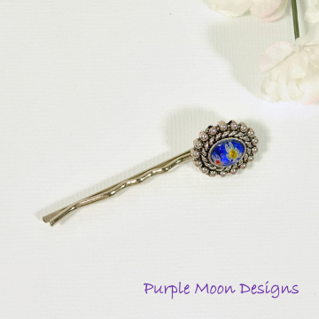 Blue Bobby Pin, Blue Hair Bead, Beaded Bobbies, Blue Bobbies, Beaded Bobby Pin, Blue Hair Pins, Handmade