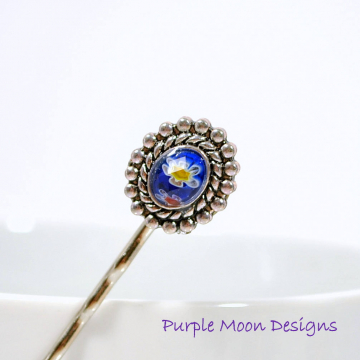 Blue Bobby Pin, Blue Hair Bead, Beaded Bobbies, Blue Bobbies, Beaded Bobby Pin, Blue Hair Pins, Handmade