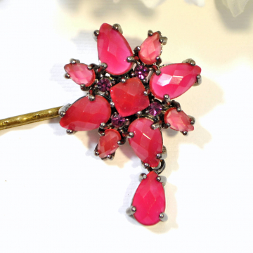 Flower Bobby Pin, Red Bobby Pin, Right Size Bobby, Flower Hair Pin, Hair Accessories, Date Night Hair Pin Flower Bobby Pin, Red Bobby Pin, Right Size Bobby, Flower Hair Pin, Hair Accessories, Date Night Hair Pin