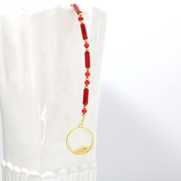 Red Leaf Hair Charm, 7 inch Woodland Hair Chain with Your Choice of Snap Comb or U Pin