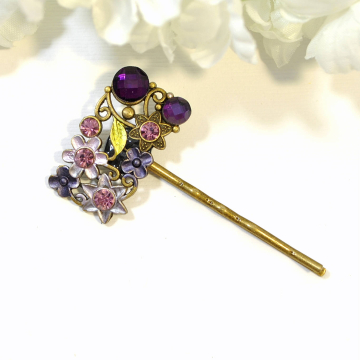 Purple Bobby Pin, Flower Hair Pin, Purple Bobbies, Handmade Hair Accessories, Bridal Hair Clip, Purple Wedding Hair Pin