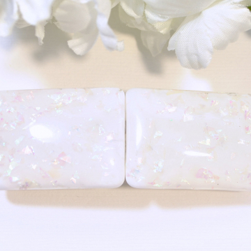 White Barrette, Sparkle White Hair Clip
