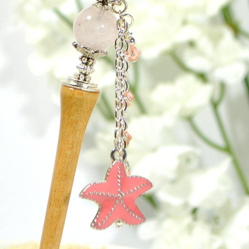 Starfish Hair Stick, 4 inch Beach Hair Bun Pin - "Morning Star"