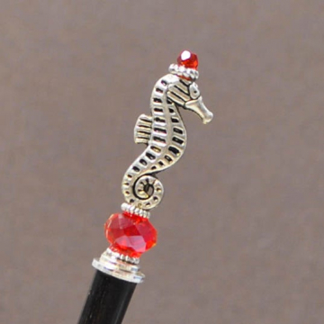 Seahorse Hair Stick, Beach Hair Chopstick - "Rogue Queen"