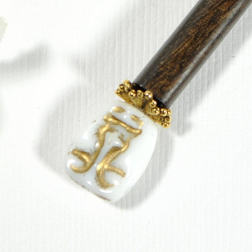 Comedy and Tragedy Mask Hairstick, Messy Bun Hair Stick Pin - "Arabesque"