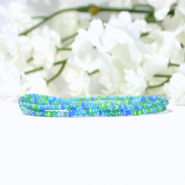 Stretch Bracelet, 4 Wrap, Seed Bead Bracelet, Small Layering Bracelet, Stacking Bracelet, Beaded Wrap Bracelet, Elastic Bracelet