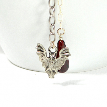 Bat Hair Chain, 5 inch Gypsy Hair Chain with Your Choice of Snap Comb or U Pin