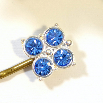 Blue Bobby Pin, Small Hair Pin, Crystal Bobbies, Hair Slide, Blue Hair Pins, Handmade, Something Blue