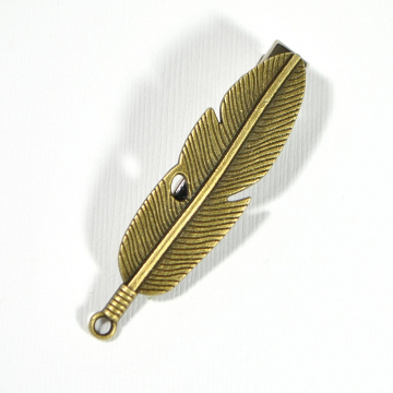 Bronze Feather Hair Clip, Feather Barrette, Feather Hair Accessories, Boho Hair Clip, Alligator Clip, Handmade