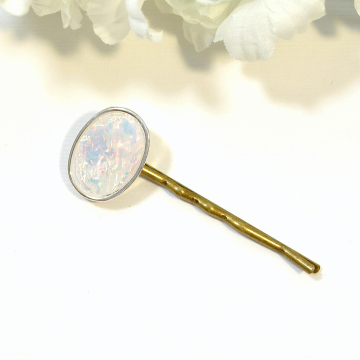 White Hair Pin, Bobby Pin, Mother of Pearl, Bobbies, Hair Clip, Handmade, Hair Accessories