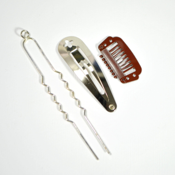 Black Silver Hair Charm, 3 inch Gypsy Hair Clip, Leaf Jewelry, Geisha Hair Beads, Pirate Hair Accessory, U Pin, Snap Comb, or Snap Clip