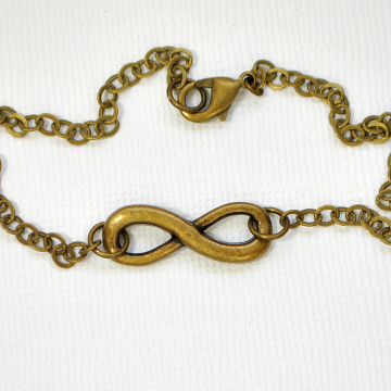 Infinity Anklet, Charm Ankle Bracelet, Infinity Ankle Bracelet, Bronze Ankle Bracelet, Infinity Jewelry, Handmade Anklet