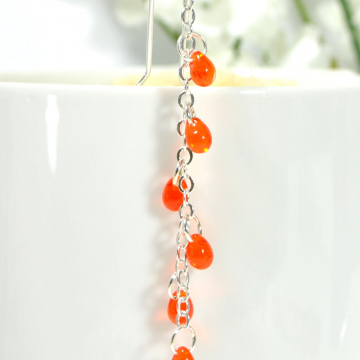 Orange Geisha Hair Chain, 3 inch Pirate Hair Charm with Your Choice of Snap Comb or U Pin