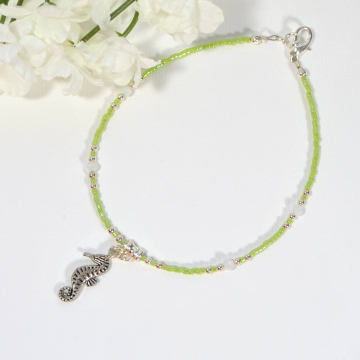 Seahorse Anklet, 9 inch Handmade Beach Ankle Bracelet
