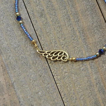 Angel Wing Anklet, 10 inch Angel Charm Ankle Bracelet