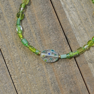 Boho Beach Bum Anklet, 10.5 inch Light Green Ankle Bracelet