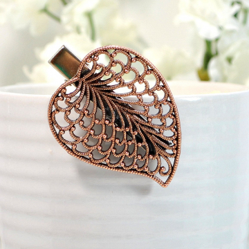 Copper Leaf Hair Clip, Woodland Leaf Barrette