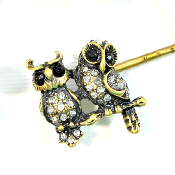 Bronze Owl Bobby Pin, Woodland Barrette Hair Slide