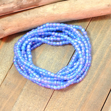 Iridescent Blue Beaded Wrap Bracelet, 10 Wrap Stretch Bracelet